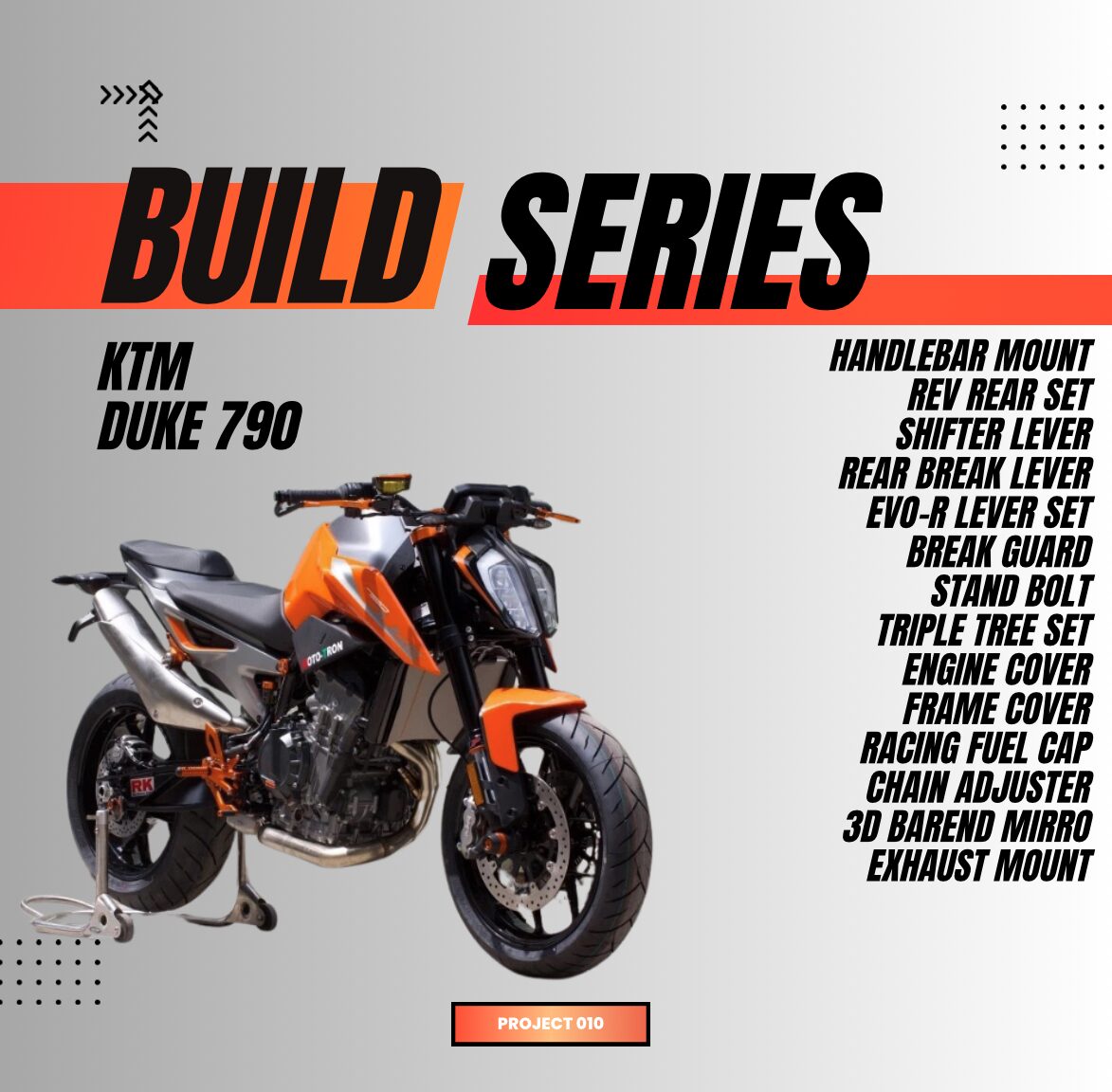 MOTO-TRON Build Series poster for a KTM Duke 790